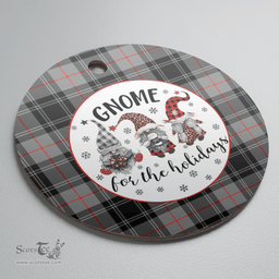 Scottish Moffat Modern Clan Tartan Ceramic Ornament - Gnome Round Style Scottish Plaid Tartan Plaid
