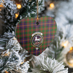 Scottish Cochrane Modern Clan Tartan Ceramic Ornament - Crest Heart Style Scottish Plaid Tartan Plaid
