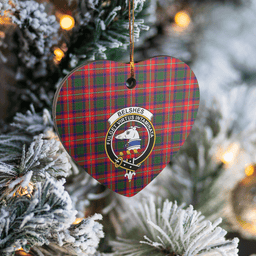 Scottish Belshe Clan Tartan Ceramic Ornament - Crest Heart Style Scottish Plaid Tartan Plaid
