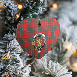 Scottish Cumming Modern Clan Tartan Ceramic Ornament - Crest Heart Style Scottish Plaid Tartan Plaid