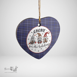 Scottish Fleming Clan Tartan Ceramic Ornament - Gnome Heart Style Scottish Plaid Tartan Plaid