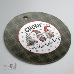 Scottish Davidson Tulloch Dress Clan Tartan Ceramic Ornament - Gnome Round Style Scottish Plaid Tartan Plaid