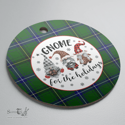 Scottish Henderson Modern Clan Tartan Ceramic Ornament - Gnome Round Style Scottish Plaid Tartan Plaid
