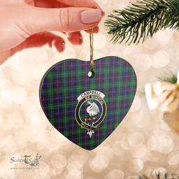 Scottish Campbel of Cawdor Modern Clan Tartan Ceramic Ornament - Crest Heart Style Scottish Plaid Tartan Plaid