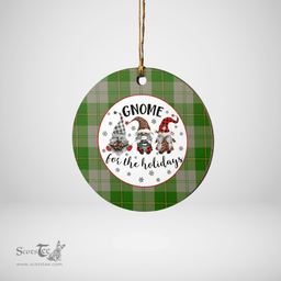 Scottish Cunningham Dress Green Dancers Clan Tartan Ceramic Ornament - Gnome Round Style Scottish Plaid Tartan Plaid