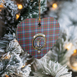 Scottish Dalmahoy Clan Tartan Ceramic Ornament - Crest Heart Style Scottish Plaid Tartan Plaid