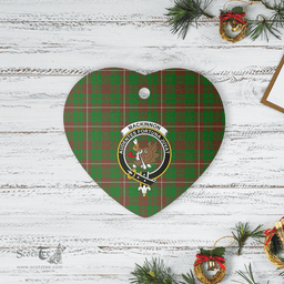 Scottish MacKinnon Hunting Modern Clan Tartan Ceramic Ornament - Crest Heart Style Scottish Plaid Tartan Plaid