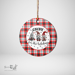 Scottish Glasgow District Clan Tartan Ceramic Ornament - Gnome Round Style Scottish Plaid Tartan Plaid