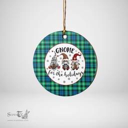 Scottish Graham of Montrose Ancient Clan Tartan Ceramic Ornament - Gnome Round Style Scottish Plaid Tartan Plaid