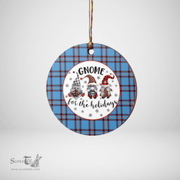 Scottish Elliot Ancient Clan Tartan Ceramic Ornament - Gnome Round Style Scottish Plaid Tartan Plaid
