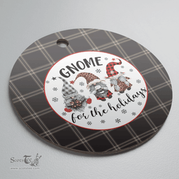 Scottish Eternity Clan Tartan Ceramic Ornament - Gnome Round Style Scottish Plaid Tartan Plaid