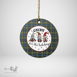 Scottish MacLellan Ancient Clan Tartan Ceramic Ornament - Gnome Round Style Scottish Plaid Tartan Plaid