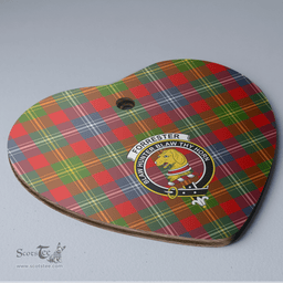 Scottish Forrester Clan Tartan Ceramic Ornament - Crest Heart Style Scottish Plaid Tartan Plaid