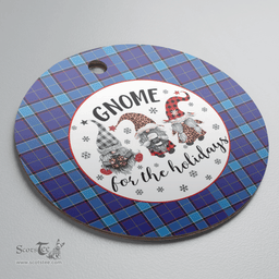 Scottish Kirkcaldy Clan Tartan Ceramic Ornament - Gnome Round Style Scottish Plaid Tartan Plaid