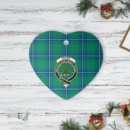 Scottish Irvine Ancient Clan Tartan Ceramic Ornament - Crest Heart Style Scottish Plaid Tartan Plaid