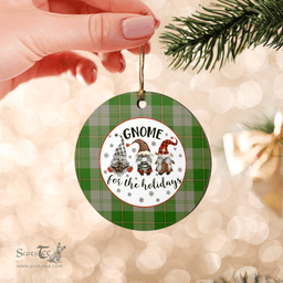 Scottish Cunningham Dress Green Dancers Clan Tartan Ceramic Ornament - Gnome Round Style Scottish Plaid Tartan Plaid