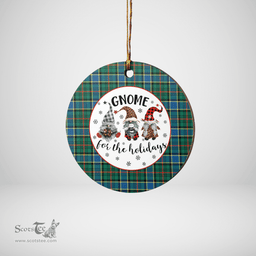 Scottish Ogilvie Hunting Ancient Clan Tartan Ceramic Ornament - Gnome Round Style Scottish Plaid Tartan Plaid