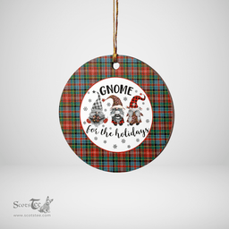 Scottish Caledonia Ancient Clan Tartan Ceramic Ornament - Gnome Round Style Scottish Plaid Tartan Plaid