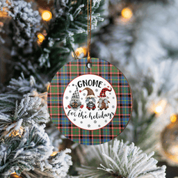 Scottish Stirling (of Cadder-Present Chief) Clan Tartan Ceramic Ornament - Gnome Round Style Scottish Plaid Tartan Plaid