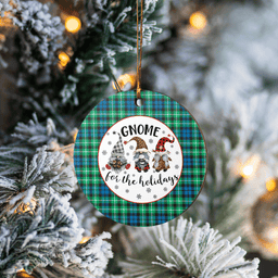 Scottish Graham of Montrose Ancient Clan Tartan Ceramic Ornament - Gnome Round Style Scottish Plaid Tartan Plaid