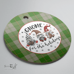 Scottish Cunningham Dress Green Dancers Clan Tartan Ceramic Ornament - Gnome Round Style Scottish Plaid Tartan Plaid