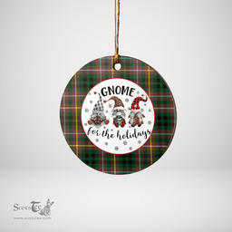 Scottish Buchanan Hunting Clan Tartan Ceramic Ornament - Gnome Round Style Scottish Plaid Tartan Plaid