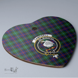 Scottish Campbel of Cawdor Modern Clan Tartan Ceramic Ornament - Crest Heart Style Scottish Plaid Tartan Plaid