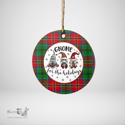 Scottish MacCulloch Clan Tartan Ceramic Ornament - Gnome Round Style Scottish Plaid Tartan Plaid
