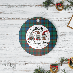 Scottish Nicolson Hunting Ancient Clan Tartan Ceramic Ornament - Gnome Round Style Scottish Plaid Tartan Plaid