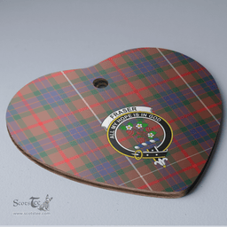 Scottish Fraser Hunting Modern Clan Tartan Ceramic Ornament - Crest Heart Style Scottish Plaid Tartan Plaid