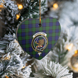 Scottish Bannatyne 2 Clan Tartan Ceramic Ornament - Crest Heart Style Scottish Plaid Tartan Plaid