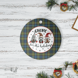 Scottish MacLellan Ancient Clan Tartan Ceramic Ornament - Gnome Round Style Scottish Plaid Tartan Plaid