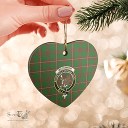 Scottish MacKinnon Hunting Modern Clan Tartan Ceramic Ornament - Crest Heart Style Scottish Plaid Tartan Plaid