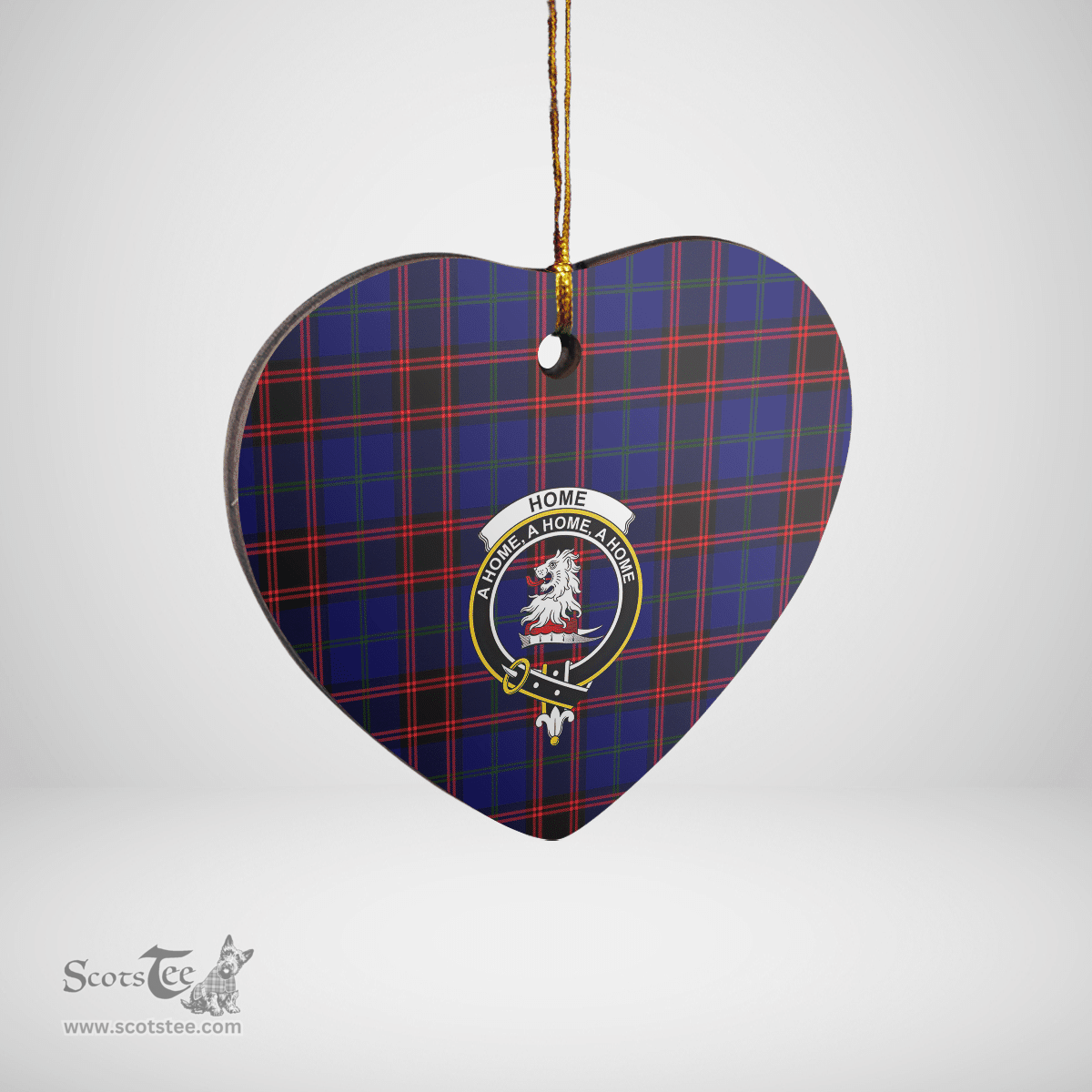 Scottish Home Modern Clan Tartan Ceramic Ornament - Crest Heart Style Scottish Plaid Tartan Plaid