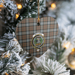 Scottish MacLaren Weathered Clan Tartan Ceramic Ornament - Crest Heart Style Scottish Plaid Tartan Plaid