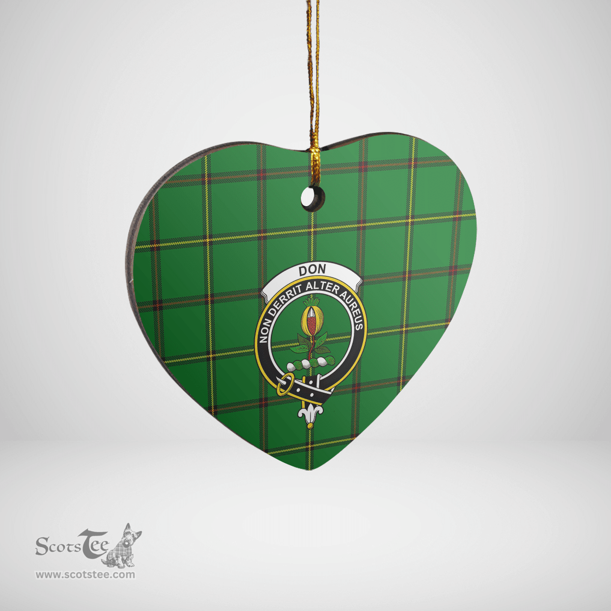 Scottish Don (Tribe-of-Mar) Clan Tartan Ceramic Ornament - Crest Heart Style Scottish Plaid Tartan Plaid