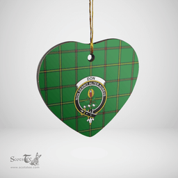 Scottish Don (Tribe-of-Mar) Clan Tartan Ceramic Ornament - Crest Heart Style Scottish Plaid Tartan Plaid