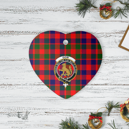 Scottish Gow Modern Clan Tartan Ceramic Ornament - Crest Heart Style Scottish Plaid Tartan Plaid