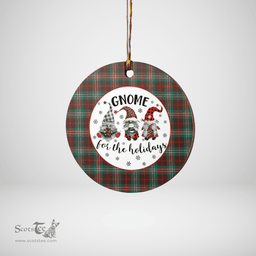 Scottish Scott Brown Ancient Clan Tartan Ceramic Ornament - Gnome Round Style Scottish Plaid Tartan Plaid