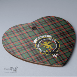 Scottish Cumming Hunting Ancient Clan Tartan Ceramic Ornament - Crest Heart Style Scottish Plaid Tartan Plaid