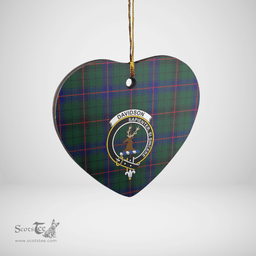Scottish Davidson Modern Clan Tartan Ceramic Ornament - Crest Heart Style Scottish Plaid Tartan Plaid