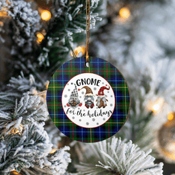 Scottish Smith Modern Clan Tartan Ceramic Ornament - Gnome Round Style Scottish Plaid Tartan Plaid