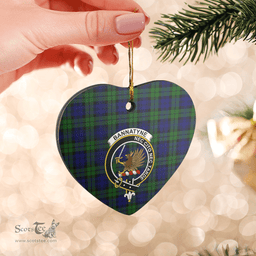 Scottish Bannatyne 2 Clan Tartan Ceramic Ornament - Crest Heart Style Scottish Plaid Tartan Plaid