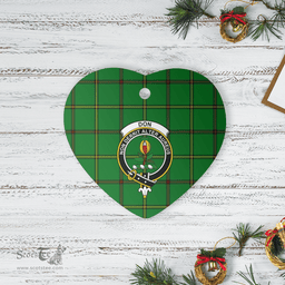 Scottish Don (Tribe-of-Mar) Clan Tartan Ceramic Ornament - Crest Heart Style Scottish Plaid Tartan Plaid