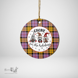 Scottish Culloden Ancient Clan Tartan Ceramic Ornament - Gnome Round Style Scottish Plaid Tartan Plaid