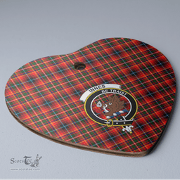 Scottish Innes Modern Clan Tartan Ceramic Ornament - Crest Heart Style Scottish Plaid Tartan Plaid