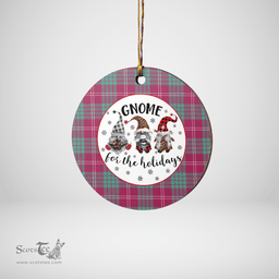Scottish Crawford Ancient Clan Tartan Ceramic Ornament - Gnome Round Style Scottish Plaid Tartan Plaid