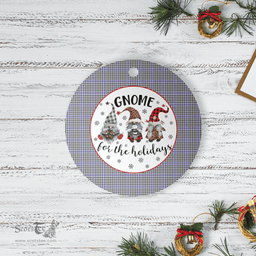 Scottish Sir Walter Scott Clan Tartan Ceramic Ornament - Gnome Round Style Scottish Plaid Tartan Plaid