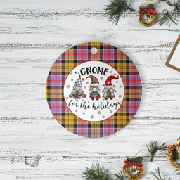 Scottish Culloden Ancient Clan Tartan Ceramic Ornament - Gnome Round Style Scottish Plaid Tartan Plaid