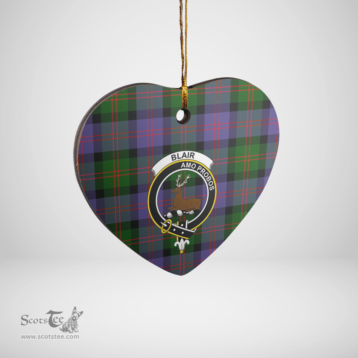 Scottish Blair Modern Clan Tartan Ceramic Ornament - Crest Heart Style Scottish Plaid Tartan Plaid